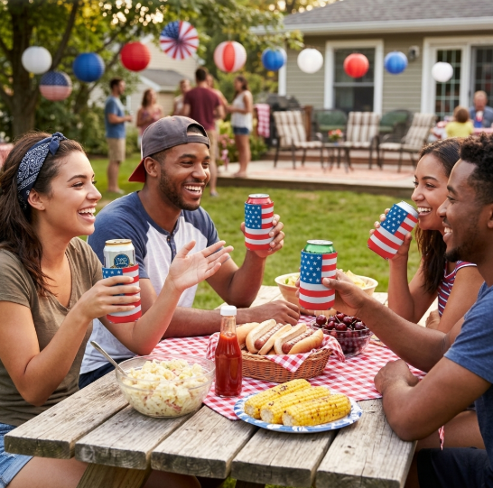 Usa Flag Can Cover - Party Supplies - 12 Pieces