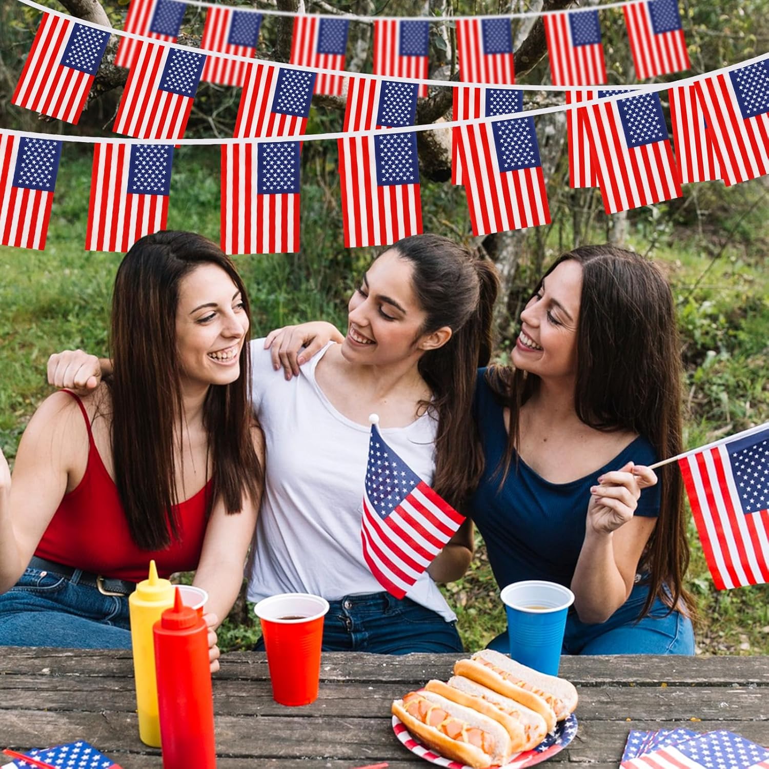 50-Piece American Flag String Banner (52.5 FT)