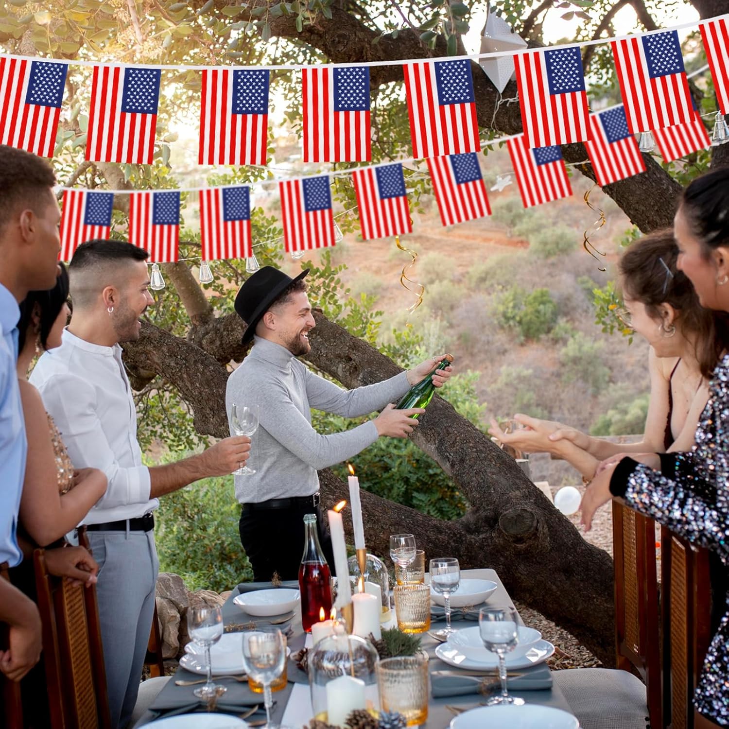50-Piece American Flag String Banner (52.5 FT)