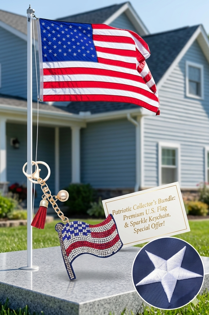 Patriotic Bundle — Forever Glory Flag + Crystal Keychain
