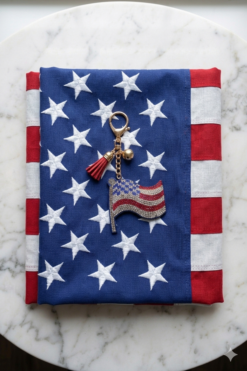 Patriotic Bundle — Forever Glory Flag + Crystal Keychain